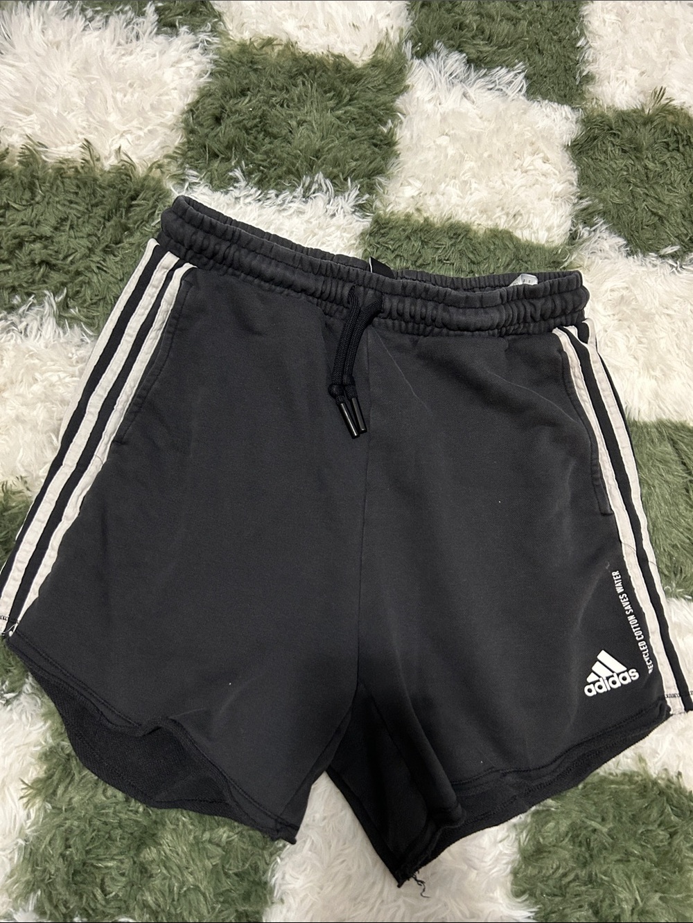 adidas Black Shorts with White Side Stripes
